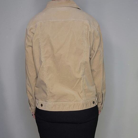 90s Y2k Tan Corduroy Button Up Collared Cotton Light Jacket Sz XL - Picture 7 of 8